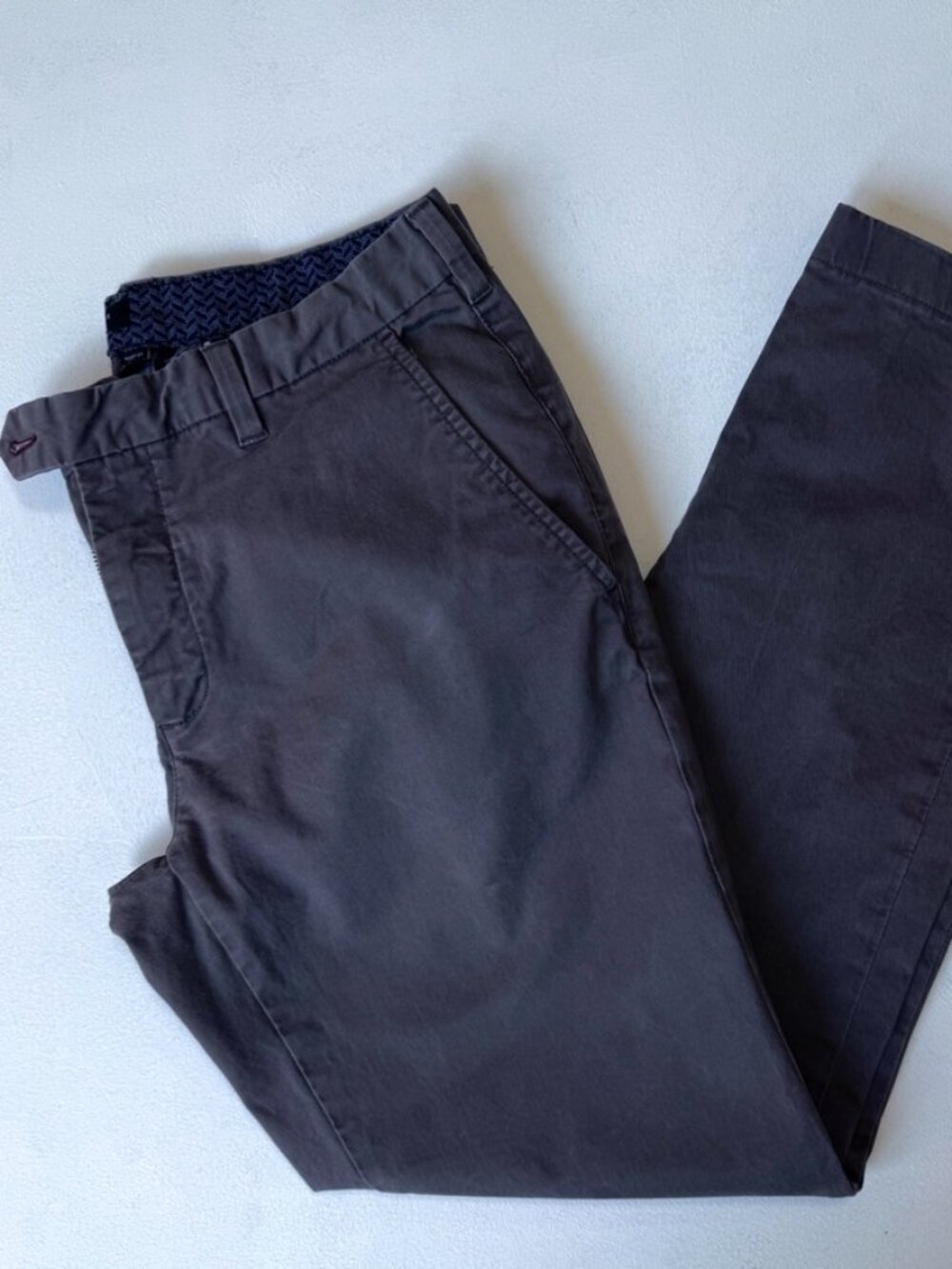 Ted Baker Procor Chino Pants Grey Cotton Blend 32L